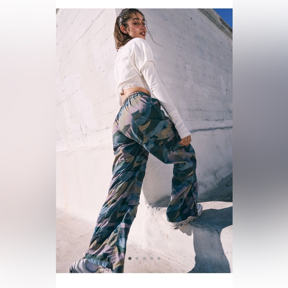 NWT Free People Multicolor Camouflage Wide Leg Pants
